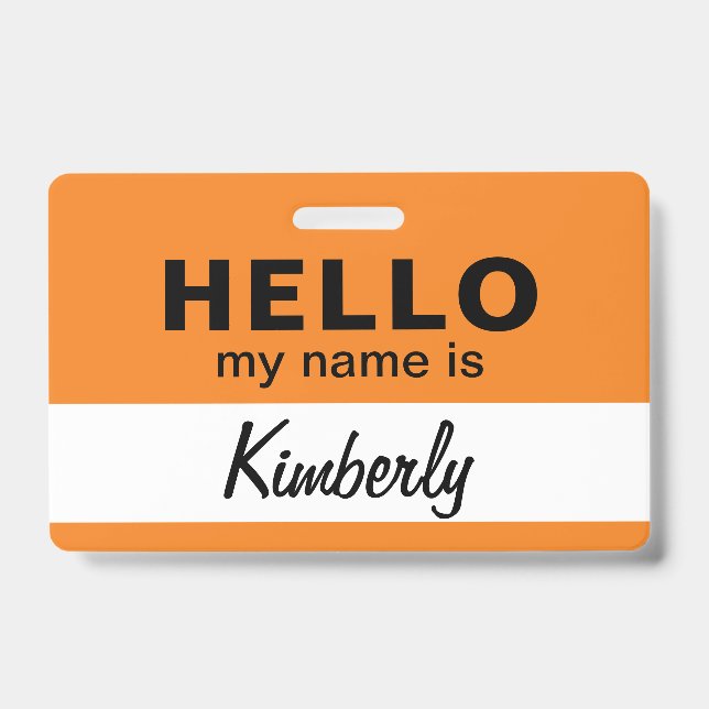 Badge Bonjour, je m'appelle - Nom de l'employé de script (Avant)
