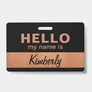 Badge Bonjour Je M'Appelle - Nom de l'employé de script 