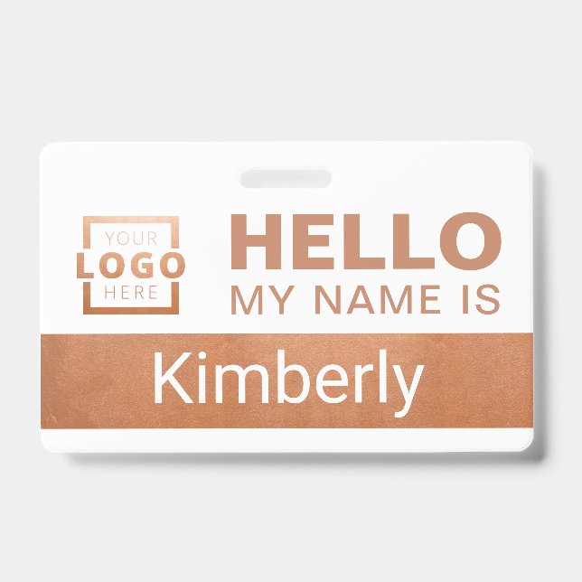 Badge Bonjour, je m'appelle - Nom d'employé d'entreprise (Avant)