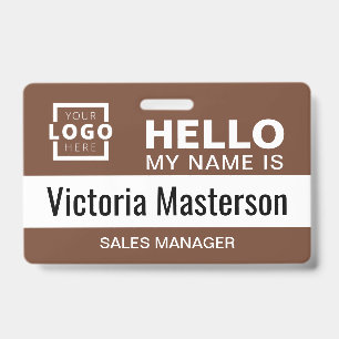 Badge Bonjour, je m'appelle - Nom d'employé d'entreprise