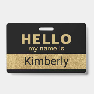 Badge Bonjour, je m'appelle - Nom d'employé d'entreprise
