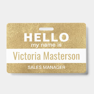 Badge Bonjour, je m'appelle - Nom d'employé d'entreprise