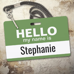 Badge Bonjour, je m'appelle - personnalisé - peut change