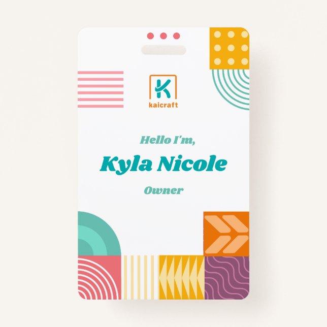 Badge Bonjour Je suis Bagde avec une étiquette d'urgence (Devant)