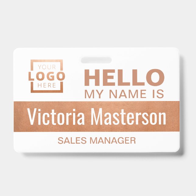 Badge Bonjour Mon Nom Est - Nom Professionnel Personnali (Avant)