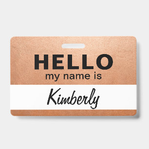 Badge Bonjour Mon Nom Est - Script Personnalisé Nom De L