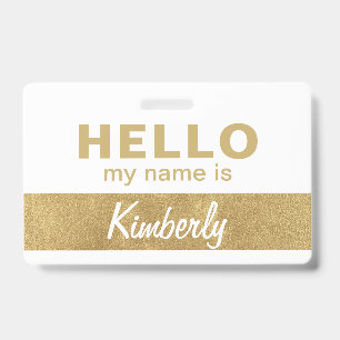 Badge Bonjour Mon Nom Est - Script Personnalisé Nom De L