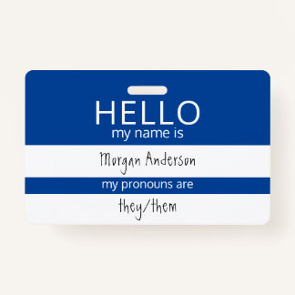 Badge BONJOUR personnalisé Mon nom Pronounouns est un ba