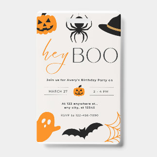 Badge boo invitation card halloween party