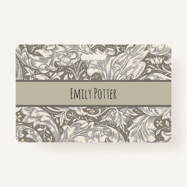 Badge Bot floral à fleurs à boutons de William Morris Ba (Devant)