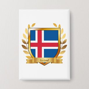 Badge Bouclier du drapeau de l'Islande