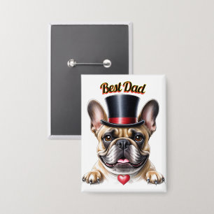 Badge Bouledogue français Papa Fête des pères Bulldogue