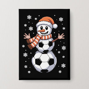 Badge Boules de football drôles de Noël en arbre en bonh