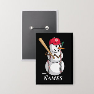 Badge Boules de neige de baseball avec nom personnalisé
