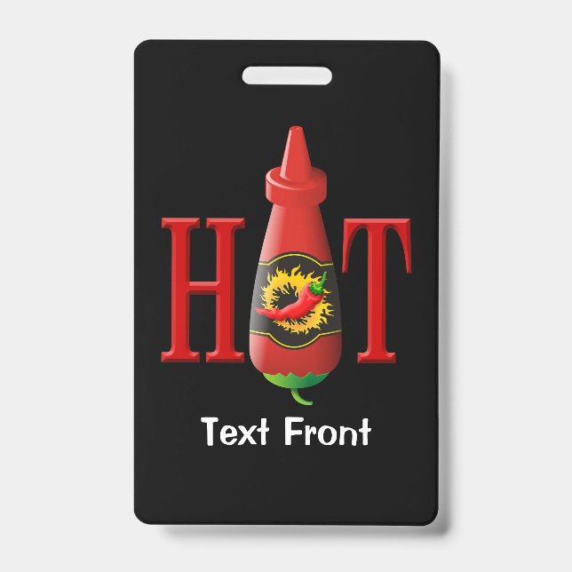 Badge Bouteille de Sauce Piquante (Avant)