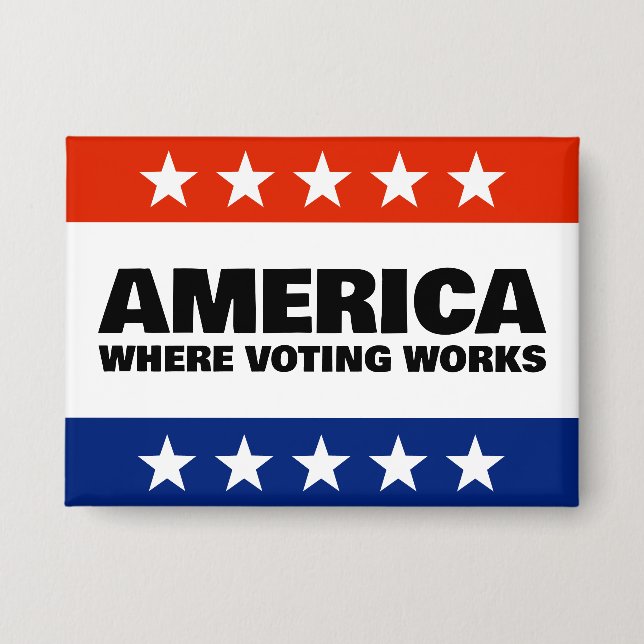 Badge Bouton America, Where Voting Works (Recto)