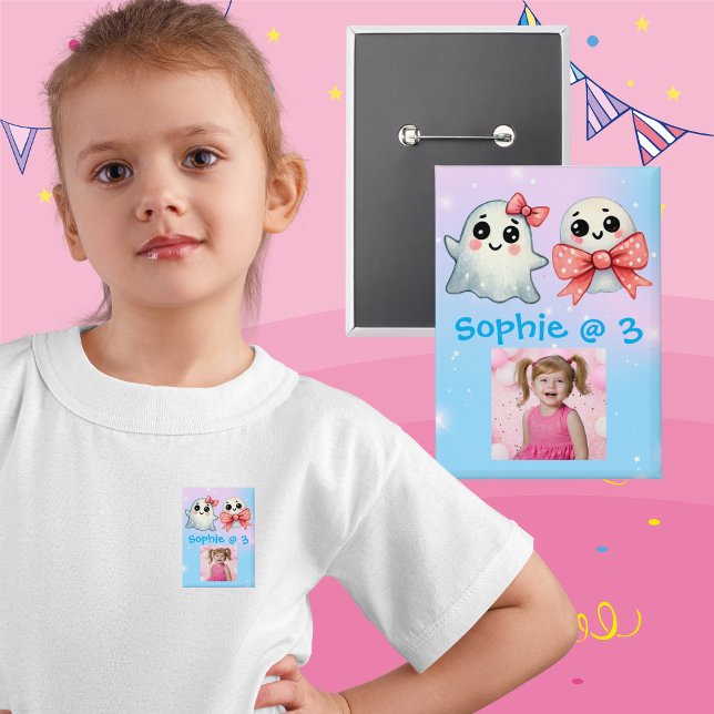 Badge Bouton Anniversaire de enfant d'Halloween Ghost (Créateur téléchargé)