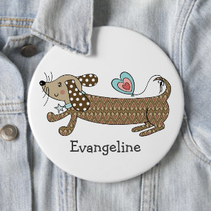 Badge Bouton Bouton de chien de saucisse personnal