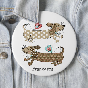 Badge Bouton Bouton de chien de saucisse personnal