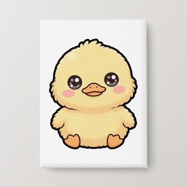 Badge Bouton Caneton Bébé Canard Mignon (Recto)