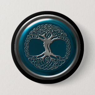 Badge Bouton celtique d'arbre de fer azuré