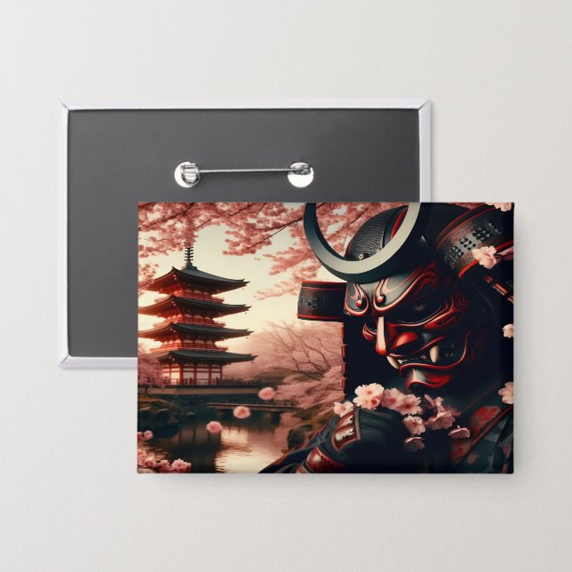 Badge Bouton Cerise Blossom Oni (Recto/Verso)