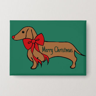 Badge Bouton Chiot de Noël