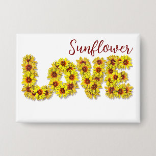 Badge Bouton d'amour Tournesol