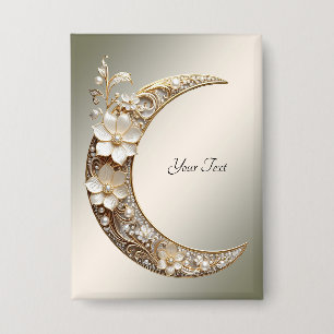 Badge Bouton de cadre de lune croissant décoratif