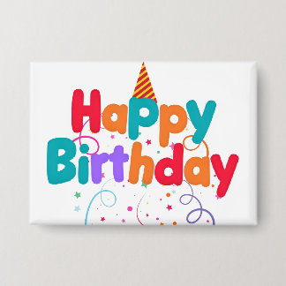 Badge Bouton de confettis pour joyeux anniversaire