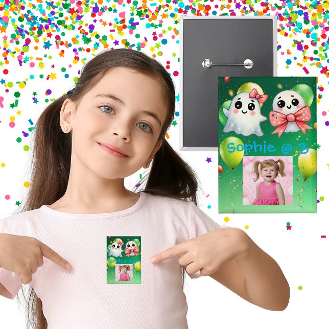Badge Bouton de fête Anniversaire de enfant du ghost du  (Créateur téléchargé)