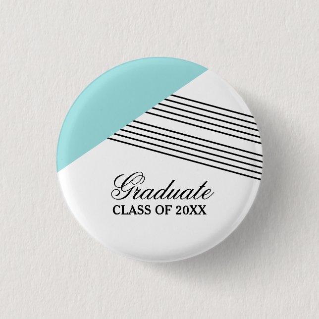 Badge Bouton de graduation de l'Aqua à bande géométrique (Devant)