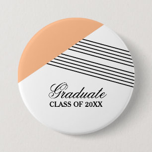 Badge Bouton de graduation orange de bande géométrique