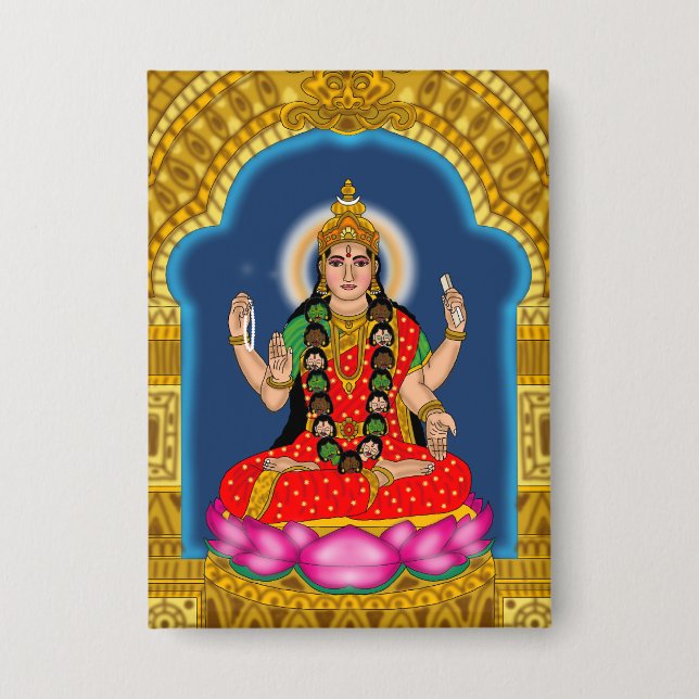 Badge Bouton de la déesse Bhairavi (Recto)