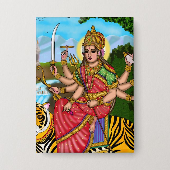 Badge Bouton de la déesse Durga (Recto)