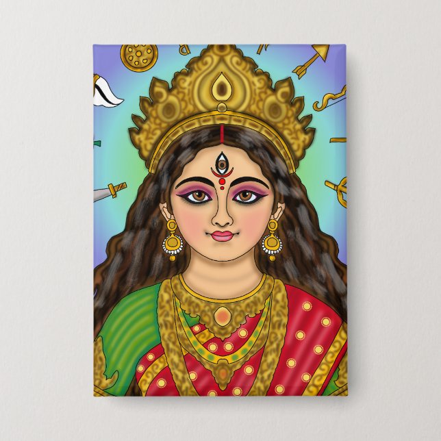 Badge Bouton de la déesse Durga (Recto)
