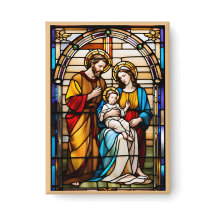 Bouton de la Sainte Famille en verre tendu Dévotio
