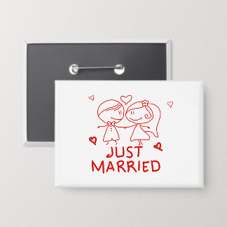 Badge Bouton de mariage - Joli couple de jeunes mariés