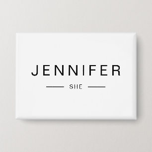 Badge Bouton de nom personnalisé inspiré de SHE moderne