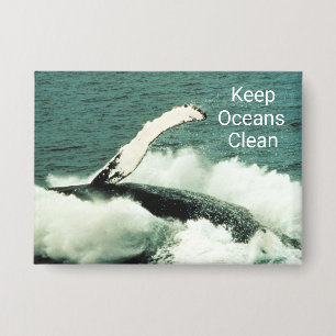 Badge Bouton de rupture de la beauté de la baleine à bos