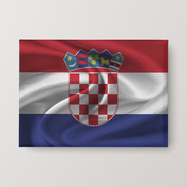 Badge Bouton Drapeau Croatie (Recto)