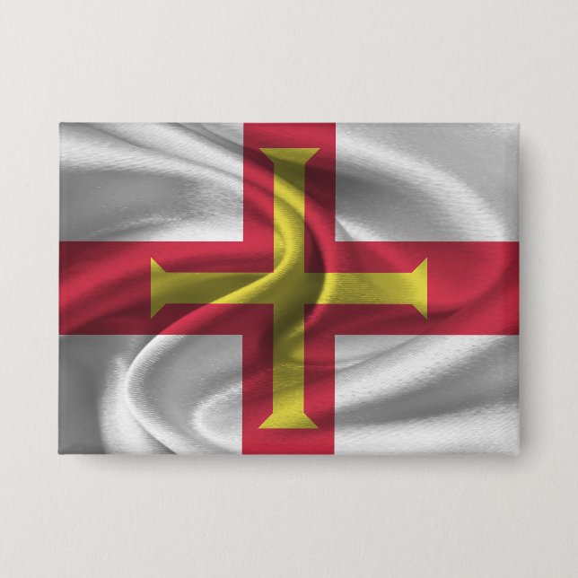 Badge Bouton Drapeau de Guernesey (Recto)