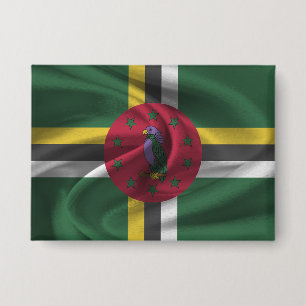 Badge Bouton Drapeau Dominique