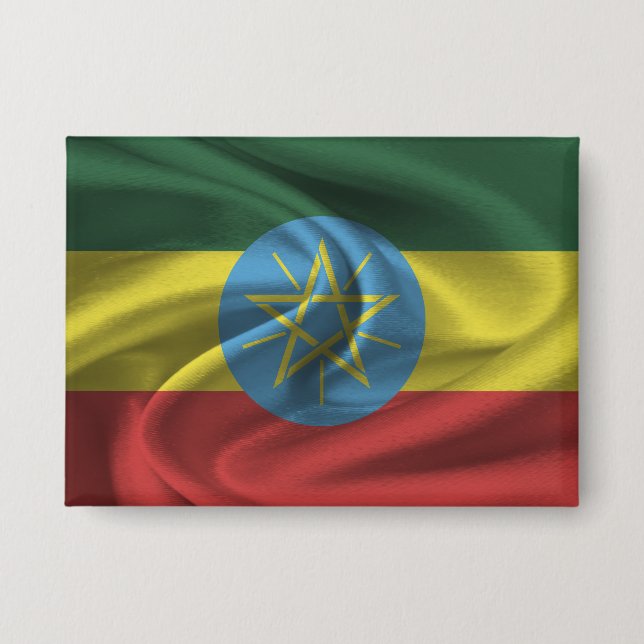 Badge Bouton Drapeau Ethiopie (Recto)