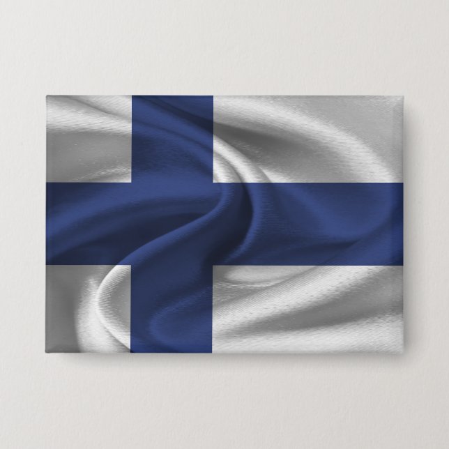 Badge Bouton Drapeau Finlande (Recto)
