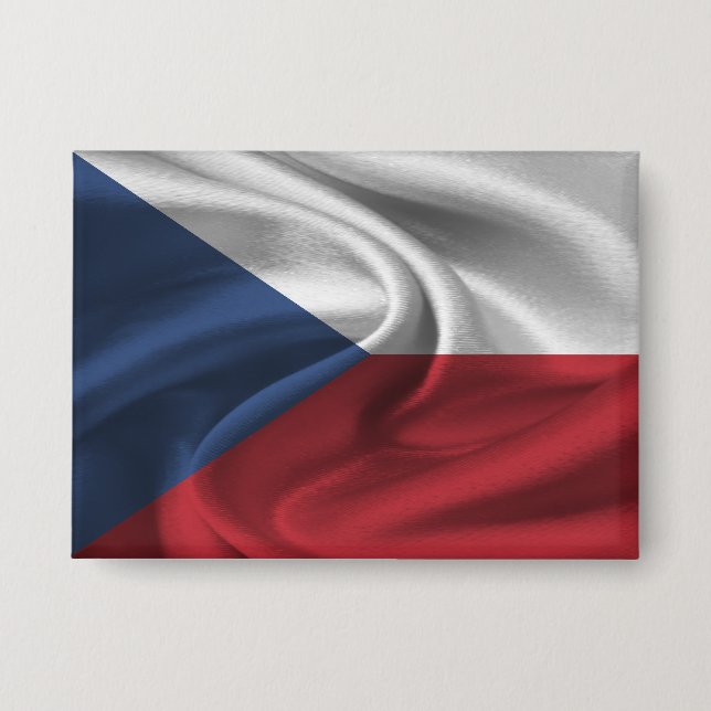 Badge Bouton Drapeau République tchèque (Recto)