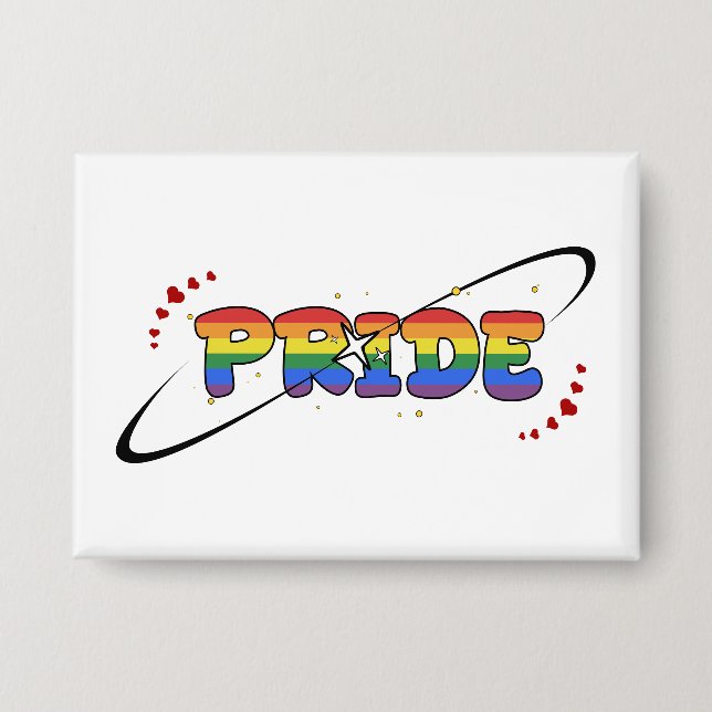 Badge Bouton du drapeau arc-en-ciel LGBTQ Fierté (Recto)