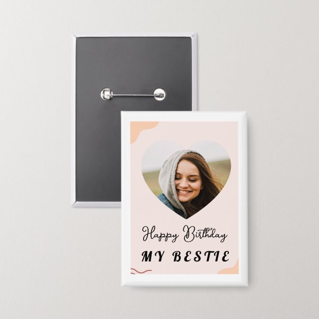 Badge Bouton en métal du coeur tordu (Recto/Verso)