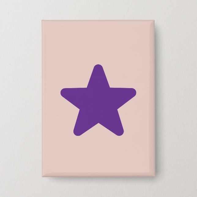 Badge Bouton étoile rose et violet Kawaii (Recto)