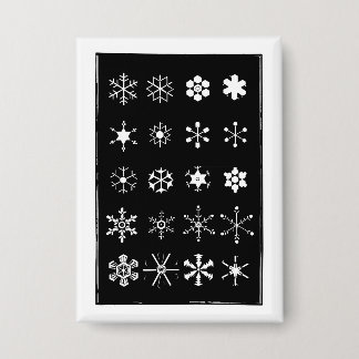 Badge Bouton flocons de neige